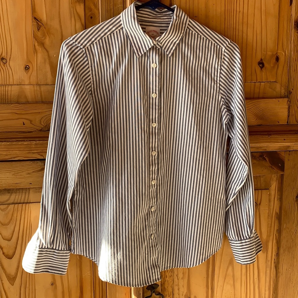 Brooks Brothers Blue and White Striped Button Down Shirt